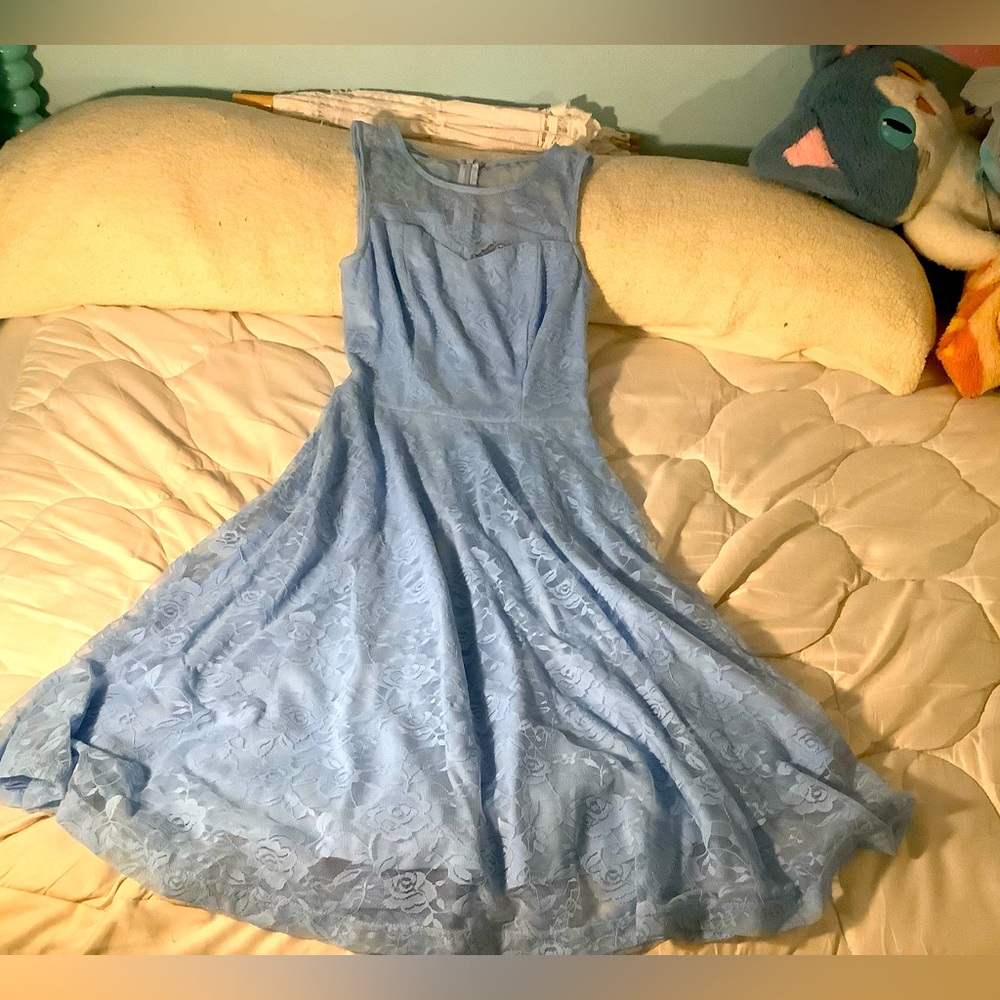 Light blue floral dress